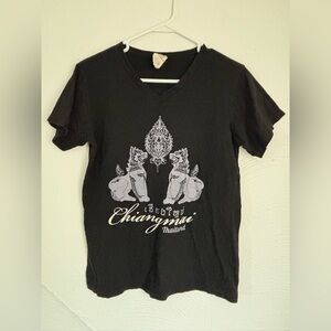 Black Chiang Mai Graphic T-Shirt Sz L
